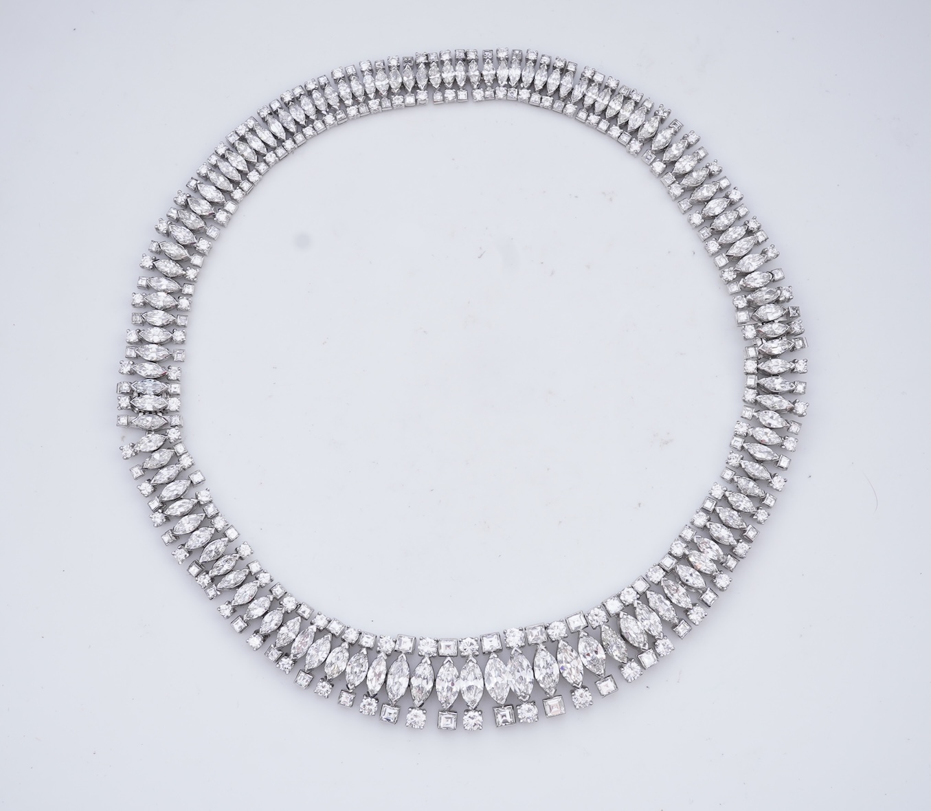 An impressive diamond collar, mid 20th century